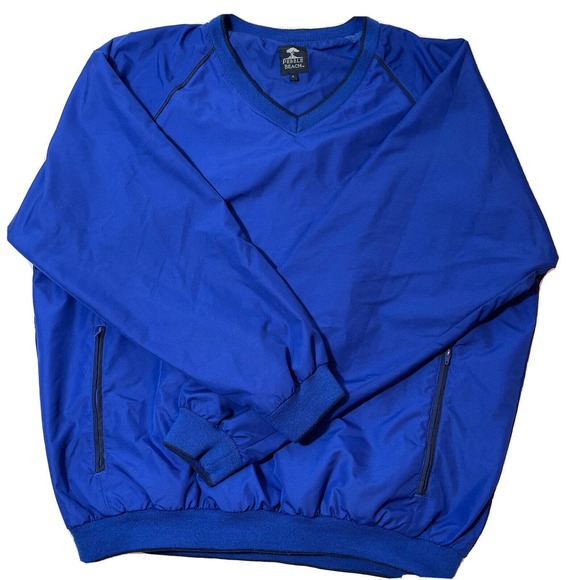 Pebble Beach Men’s Pull On Windbreaker Royal Blue Size L - Picture 1 of 5